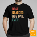 Dog & Canine Themed Clothes & Attire - Cute Dog Tee Shirt, Outfit For Humans - Presents for Dog Dad - Best Bearded Dog Dad Ever T-Shirt - Black, Plus Size