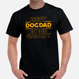 Dog & Canine Themed Clothes & Attire - Cute Dog Tee Shirt, Outfit For Humans - Presents for Dog Dad - Best Dog Dad In The Galaxy Shirt - Black, Men