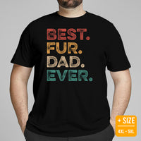 Dog & Canine Themed Clothes & Attire - Cute Dog Tee Shirt & Outfit For Humans - Presents for Dog Dads - Best Fur Dad Ever T-Shirt - Black, Plus Size