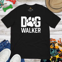 Dog & Canine Themed Clothes & Attire - Cute Dog Tee Shirt & Outfit For Humans - Presents for Dog Moms & Dads - The Dog Walker T-Shirt - Black