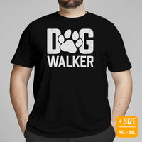 Dog & Canine Themed Clothes & Attire - Cute Dog Tee Shirt & Outfit For Humans - Presents for Dog Moms & Dads - The Dog Walker T-Shirt - Black, Plus Size