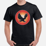 Eagle 80s Retro Sunset Cottagecore Aesthetic T-Shirt - Eagle Spirit & Pride Shirt - Team Mascot Shirt - 4th of July Patriotic Tee - Black, Men