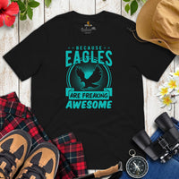 Eagle Aesthetic Shirt - Eagle Spirit & Pride Shirt - Team Mascot Shirt - 4th of July Patriotic Tee - Eagles Are Freakin' Awesome Shirt - Black