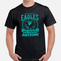 Eagle Aesthetic Shirt - Eagle Spirit & Pride Shirt - Team Mascot Shirt - 4th of July Patriotic Tee - Eagles Are Freakin' Awesome Shirt - Black, Men