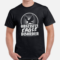 Eagle Aesthetic Shirt - Eagle Spirit & Pride Shirt - Team Mascot Shirt - 4th of July Patriotic Tee - Obsessive Eagle Disorder Shirt - Black, Men