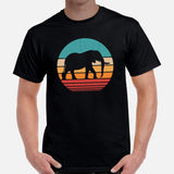 Elephant Retro Aesthetic T-Shirt - Mammoth, Mastodon, Elephas Shirt - Gift for Elephant & Wildlife Animal Lovers - Zoology Shirt - Black, Men