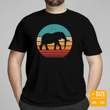 Elephant Retro Aesthetic T-Shirt - Mammoth, Mastodon, Elephas Shirt - Gift for Elephant & Wildlife Animal Lovers - Zoology Shirt - Black, Plus Size