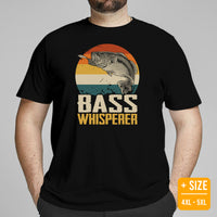 Fishing & PFG T-Shirt - Gift for Fisherman - Bass Masters & Pros Shirt - Flying Fishing Shirt - Bass Whisperer Retro Aesthetic Shirt - Black, Plus Size
