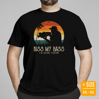Fishing & PFG T-Shirt - Gift for Fisherman - Bass Masters & Pros Shirt - Flying Fishing Shirt - Kiss My Bass Sarcastic Shirt - Black, Plus Size