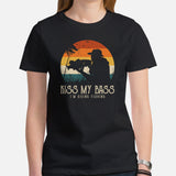 Fishing & PFG T-Shirt - Gift for Fisherman - Bass Masters & Pros Shirt - Flying Fishing Shirt - Kiss My Bass Sarcastic Shirt - Black, Women