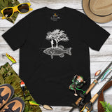 Fishing & PFG T-Shirt - Gift for Fisherman - Bass Masters & Pros Shirt - Flying Fishing Tee - Bass Fishing Cottagecore Aesthetic Shirt - Black