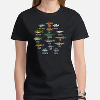 Master Baiter Shirt - Funny Fishing T-Shirt - Species of Fish T-Shirt - Reel Life Shirt - Gift Ideas for Fisherman - Gone Fishing Shirt - Black, Women