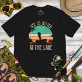 Fishing & PFG T-Shirt - Gift for Fisherman - Bass Masters & Pros Shirt - Master Baiter Shirt - Life Is Better At The Lake Shirt - Black