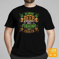 Fishing & PFG T-Shirt - Gift for Fisherman, Beer Lovers - Master Baiter Shirt - Just Another Beer Drinker With A Fishing Problem Shirt - Black, Plus Size