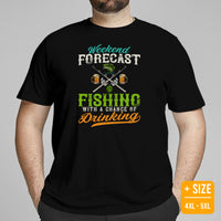 Fishing & PFG T-Shirt - Gift for Fisherman, Beer Lovers - Weekend Forecast Fishing With A Chance Of Drinking Shirt - Master Baiter Tee - Black, Plus Size