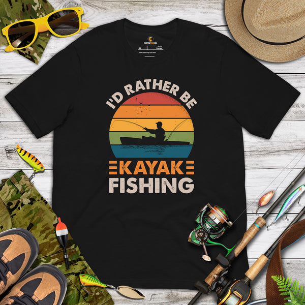 Fishing & PFG T-Shirt - Gift for Fisherman, Kayaker - Bass Masters & Pros Shirt - Master Baiter Tee - I'd Rather Be Kayak Fishing Shirt - Black