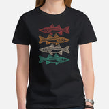 Fishing & PFG T-Shirt - Gift for Fisherman - Performance Fishing Gear - Master Baiter Shirt - Snook Fishing 80s Retro Aesthetic Shirt - Black, Women