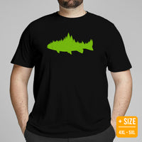 Fishing & PFG T-Shirt - Gift for Fisherman - Performance Fishing Gear - Master Baiter Shirt - Trout Fishing Pine Forest Themed Shirt - Black, Plus Size