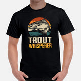 Fishing & PFG T-Shirt - Gift for Fisherman - Performance Fishing Gear - Master Baiter Shirt - Trout Whisperer Retro Aesthetic Shirt - Black, Men