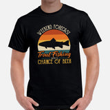 Fishing & PFG T-Shirt - Gift for Fisherman - Performance Fishing Gear - Weekend Forecast Trout Fishing With A Chance Of Beer Shirt - Black, Men