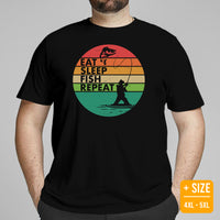 Fishing & PFG T-Shirt - Ideal Gift for Fisherman - Bass Masters & Pros Shirt - Fly Fishing Shirt - Eat Sleep Fish Repeat Shirt - Black, Plus Size