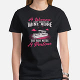 Fishing & Sailing Vacation Shirt, Outfit - Boat Party Attire - Gift for Boat Owner, Boater, Fisherman - Funny She Needs A Pontoon Tee - Black, Women