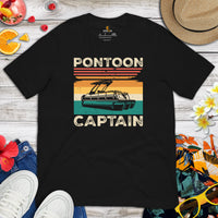 Pontoon Shirt - Pontoon Boat T-Shirt - Cruise T-Shirt, Boat Party Outfit - Gift for Boat Owner, Fisherman, Cruiser - Pontoon Captain Shirt - Black
