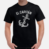 Fishing & Sailing Vacation Shirt, Outfit, Clothes - Boat Party Attire - Gift for Boat Owner, Boater, Fisherman - Funny El Capitan Tee - Black, Men