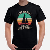 Fishing & Vacation Outfit - Boat Party Attire - Gift for Boat Owner, Boater, Fisherman - Vintage I Love My Boat And Maybe 3 People Tee - Black, Men