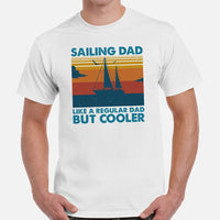 Fishing & Vacation Outfit - Boat Party Attire - Gift for Boat Owner, Fisherman - Funny Sailing Dad Like A Regular Dad But Cooler Tee - White, Men