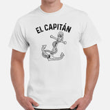 Fishing & Vacation Shirt, Outfit - Boat Party Attire - Gift for Boat Owner, Boater, Fisherman - Funny El Capitan Tee - White, Men