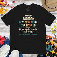 Pontoon Shirt - Pontoon Boat Shirt - Cruise T-Shirt, Boat Party Outfit - Gift for Boat Owner, Cruiser - Definition of Pontoon Captain Shirt - Black