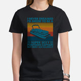 Fishing & Vacation Shirt, Outfit - Boat Party Attire - Gift for Boat Owner, Fisherman - Retro Proud Super Sexy Pontoon Captain Tee - Black, Women