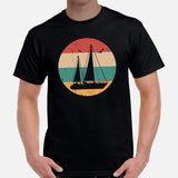 Fishing & Vacation Shirt, Outfit, Clothes - Boat Party Attire - Gift for Boat Owner, Boater, Fisherman - 80s Retro Sailing Boat T-Shirt - Black, Men