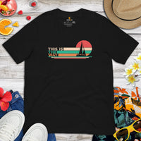 Sailboat T-Shirt - Sailing Boat T-Shirt - Cruise T-Shirt, Boat Party Outfit - Gift for Boat Owner, Cruiser - Retro This Is The Way T-Shirt - Black
