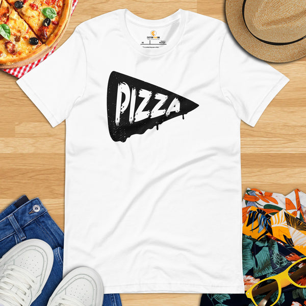 Foodie Gift Ideas, Presents For Foodies, Pizza Makers & Junk Food Lovers - Pizza Shirt & Clothes - Pizza Slice T-Shirt - White