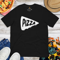 Foodie Gift Ideas, Presents For Foodies, Pizza Makers & Junk Food Lovers - Pizza Shirt, Outfit & Clothes - Pizza Slice Tee Shirt - Black