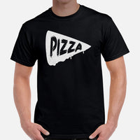 Foodie Gift Ideas, Presents For Foodies, Pizza Makers & Junk Food Lovers - Pizza Shirt, Outfit & Clothes - Pizza Slice Tee Shirt - Black, Men