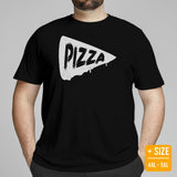Foodie Gift Ideas, Presents For Foodies, Pizza Makers & Junk Food Lovers - Pizza Shirt, Outfit & Clothes - Pizza Slice Tee Shirt - Black, Plus Size