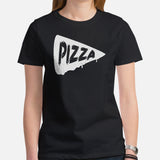 Foodie Gift Ideas, Presents For Foodies, Pizza Makers & Junk Food Lovers - Pizza Shirt, Outfit & Clothes - Pizza Slice Tee Shirt - Black, Women