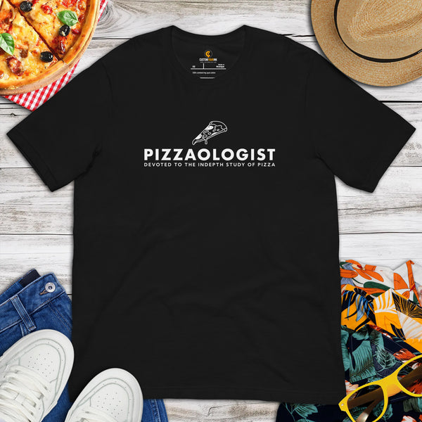 Foodie Gift Ideas, Presents For Foodies, Pizza Makers & Junk Food Lovers - Pizza Shirts, Outfit & Clothes - Pizzaologist Tee Shirt - Black
