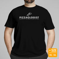 Foodie Gift Ideas, Presents For Foodies, Pizza Makers & Junk Food Lovers - Pizza Shirts, Outfit & Clothes - Pizzaologist Tee Shirt - Black, Plus Size