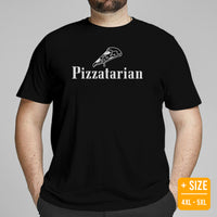 Foodie Gift Ideas, Presents For Foodies, Pizza Makers & Junk Food Lovers - Pizza Shirts, Outfit & Clothes - Pizzatarian Tee Shirt - Black, Plus Size