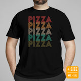 Foodie Gift Ideas, Presents For Foodies, Pizza Makers, Junk Food Lovers - Pizza Shirts, Outfit & Clothes - Vintage Pizza Tee Shirt - Black, Plus Size