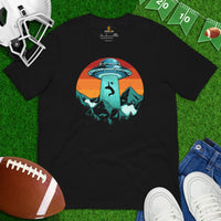 Football Tee - Game Day Shirt - Vintage Football Shirt - Gift for Football Fan & Player - Alien Shirt - UFO T-Shirt - Alien Abduction Shirt - Black
