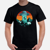 Football Tee - Game Day Shirt - Vintage Football Shirt - Gift for Football Fan & Player - Alien Shirt - UFO T-Shirt - Alien Abduction Shirt - Black, Plus SIze