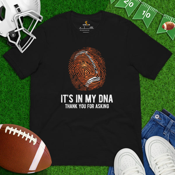 Football Tee - Game Day Shirt - Funny Football Shirt - Gift for Football Fan & Player - Football Graphic T-Shirt - It's In My DNA T-Shirt - Black