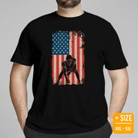 Football Tee - American Flag Shirt - Game Day Shirt - USA Flag T-Shirt - Football Lineman T-Shirt - Gift for Football Fan, Coach & Player - Black, Plus Size