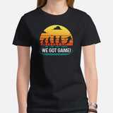 Football Tee - Game Day Shirt - Funny Football Shirt - Gift for Football Fan, Coach & Player - Football Graphic T-Shirt - We Got Game Shirt - Black, Women