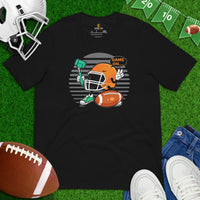 Football Fanatic Vintage Graphic T-Shirt - Gift Ideas for Football Fans - Game On Game Day Tee - Adorable Helmet Taking A Selfie Shirt - Black